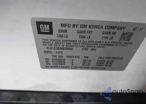 2017 Buick Encore Essence z USA, uszkodzony, nr VIN KL4CJCSB3HB259392